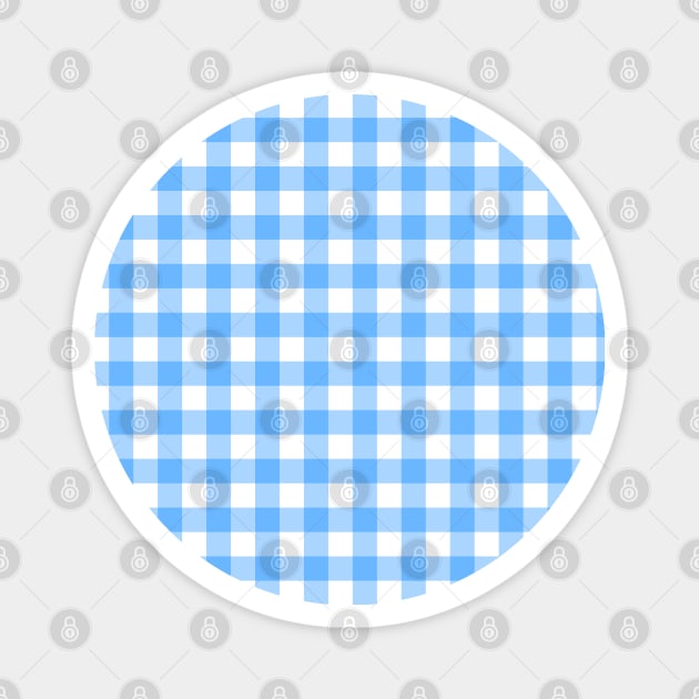 Blue and White Plaid Pattern Magnet by mareescatharsis